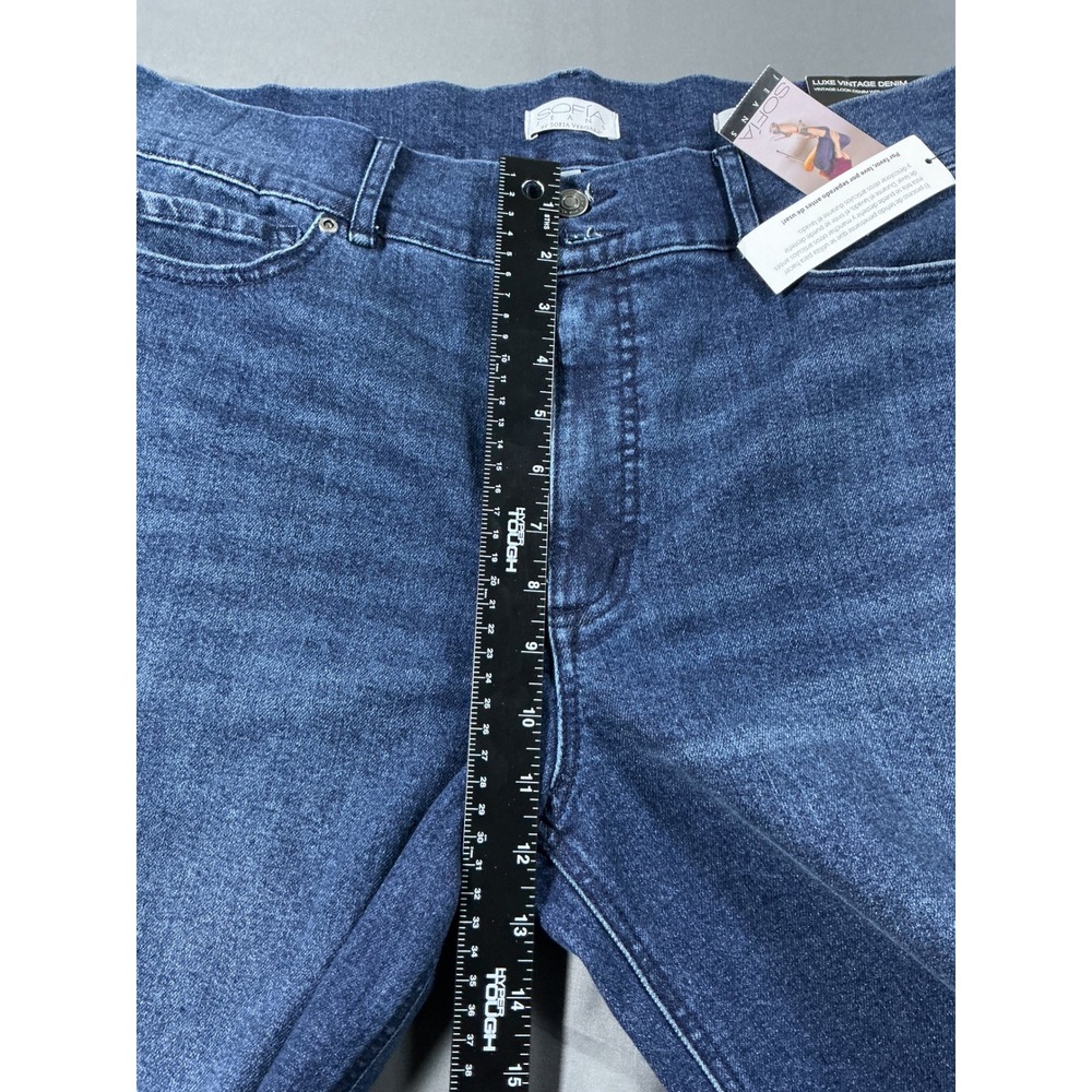 Sofia Jeans by Sofia Vergara Margot Wide Leg High Rise Dark Wash Denim Size 16 - Picture 5 of 12